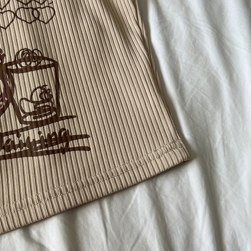 ROMWE Cartoon Bear Print Ribbed Tank Top - Picture 3 of 3